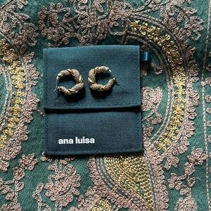 Large Paris Gold Pave - Ana Luisa Gold Twisted Hoop Earrings